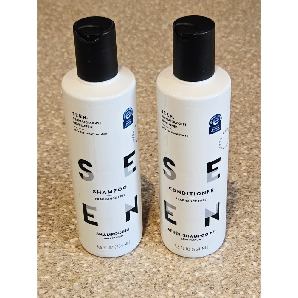 SEEN Fragrance Free Shampoo & Conditioner Set 8.6 fl oz Dermatologist Developed